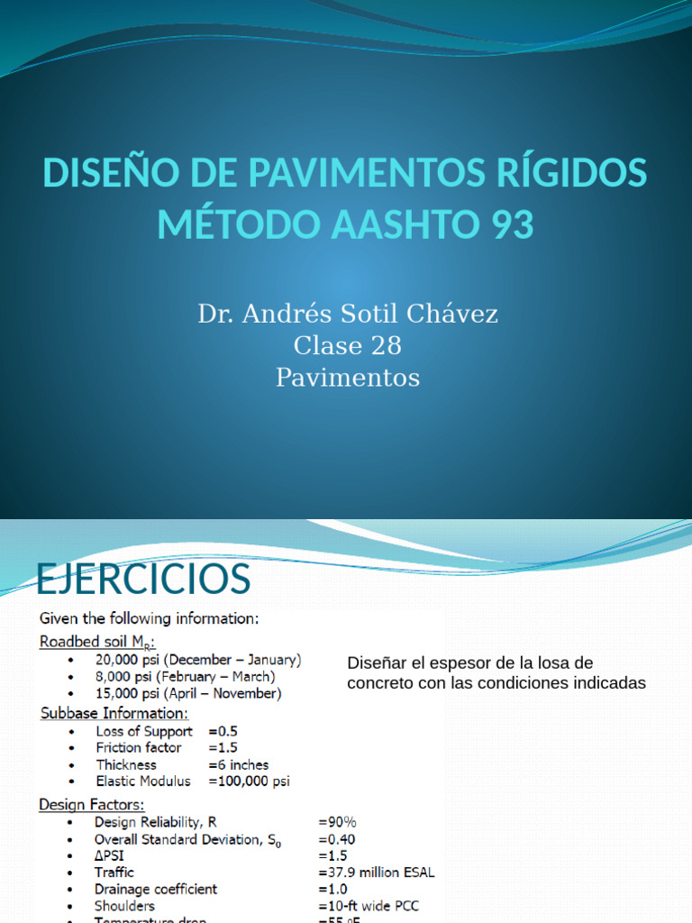 Diseño de Pavimentos Rígidos AASHTO 93 | PDF
