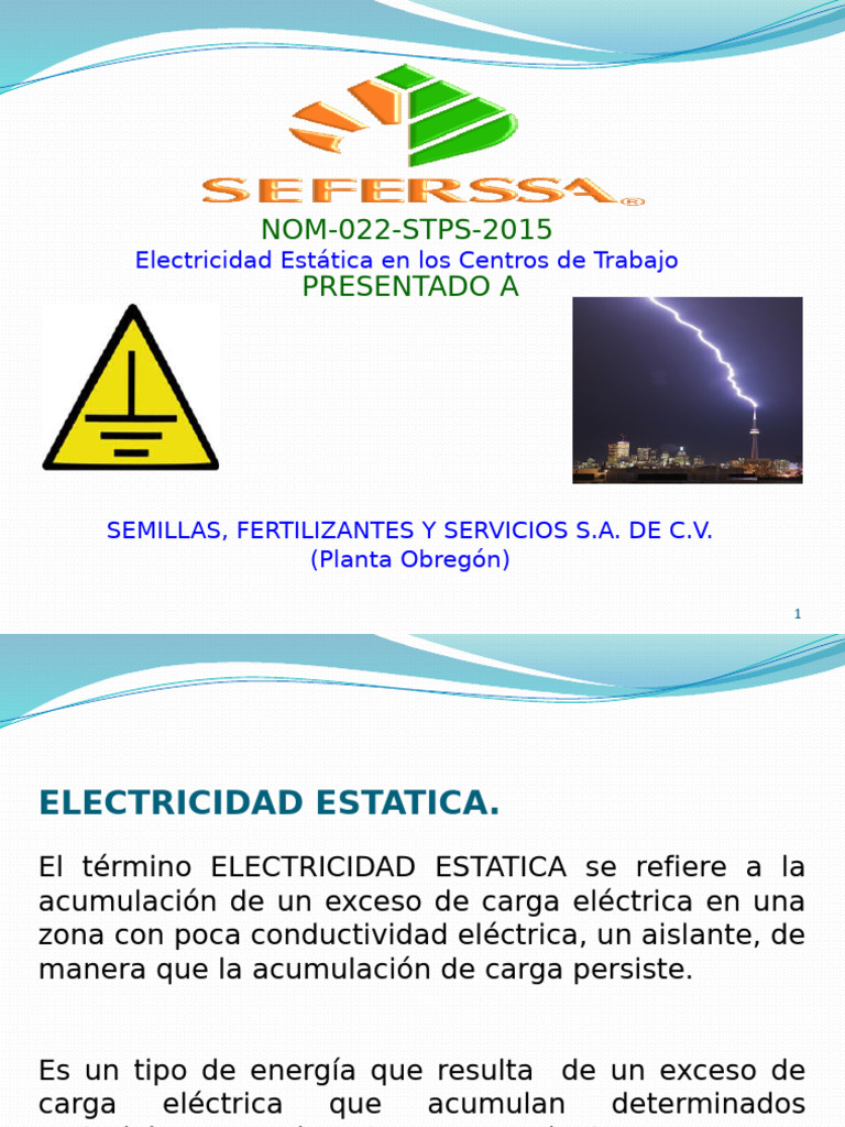 Nom 022 STPS 2015 | PDF | Electrostática | Relámpago