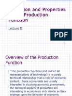 Production Function Properties Defined