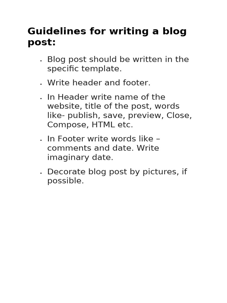Blog Post Writing Guidelines | PDF