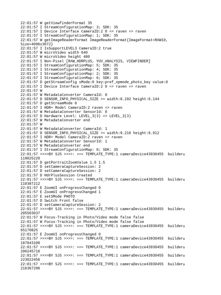 Camera Configuration Log Analysis | PDF | Software Development Kit ...
