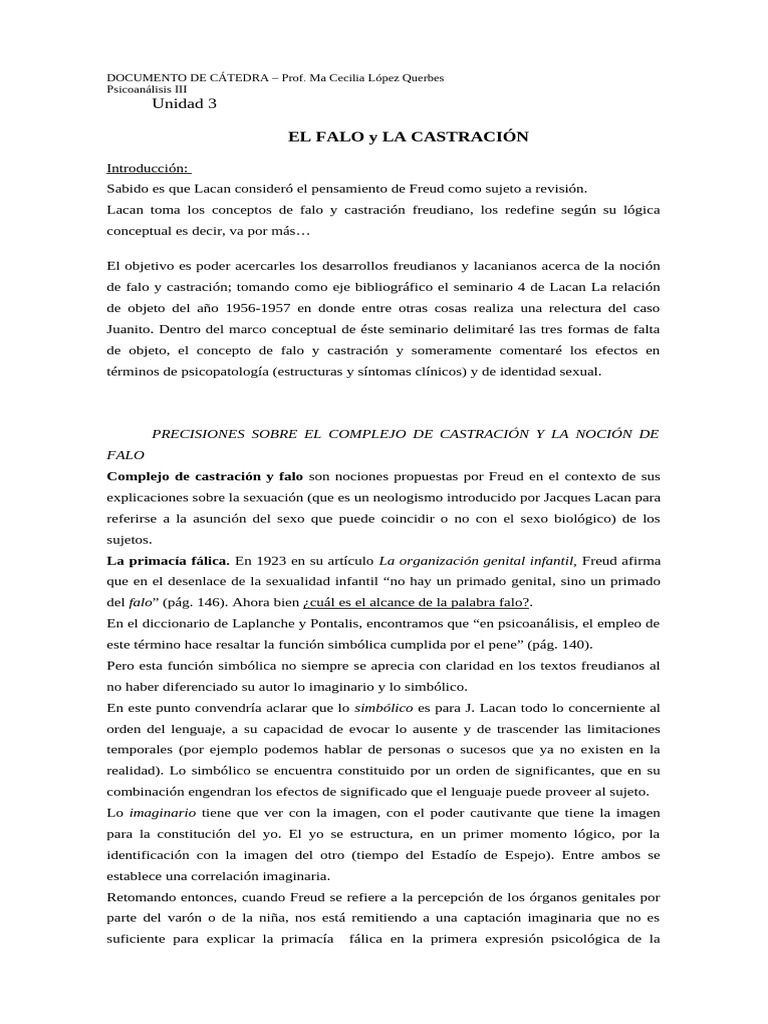 El Falo 22 | PDF | Jacques Lacan | Complejo de Edipo