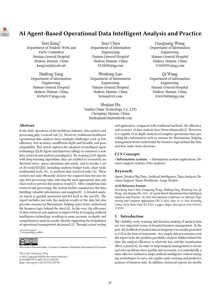 AI Agent-Based Operational Data Intelligent Analysis and Practice | PDF ...