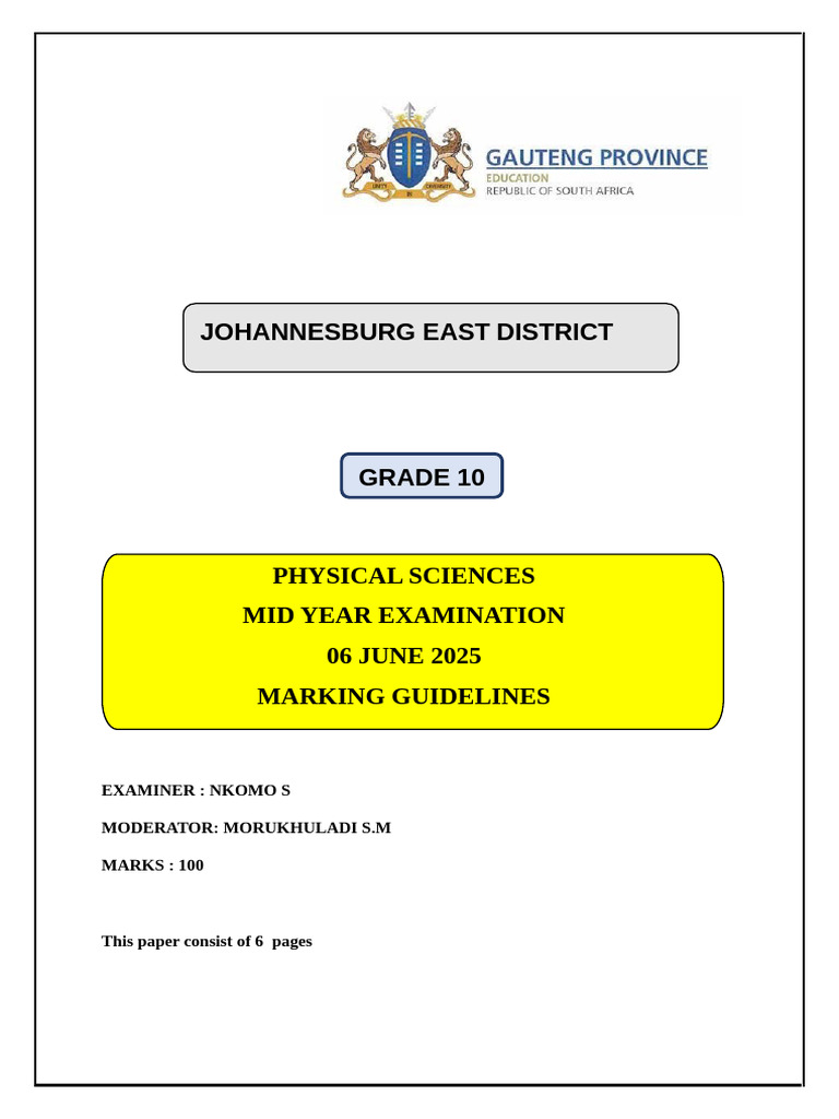 GRADE 10 PHYSICAL SCIENCE EXAM GUIDELINES 2025 PDF DOWNLOAD visual data 3