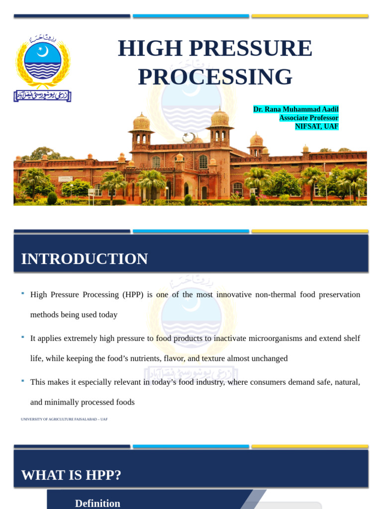 High Pressure Processing in Food Safety | PDF | Food Preservation