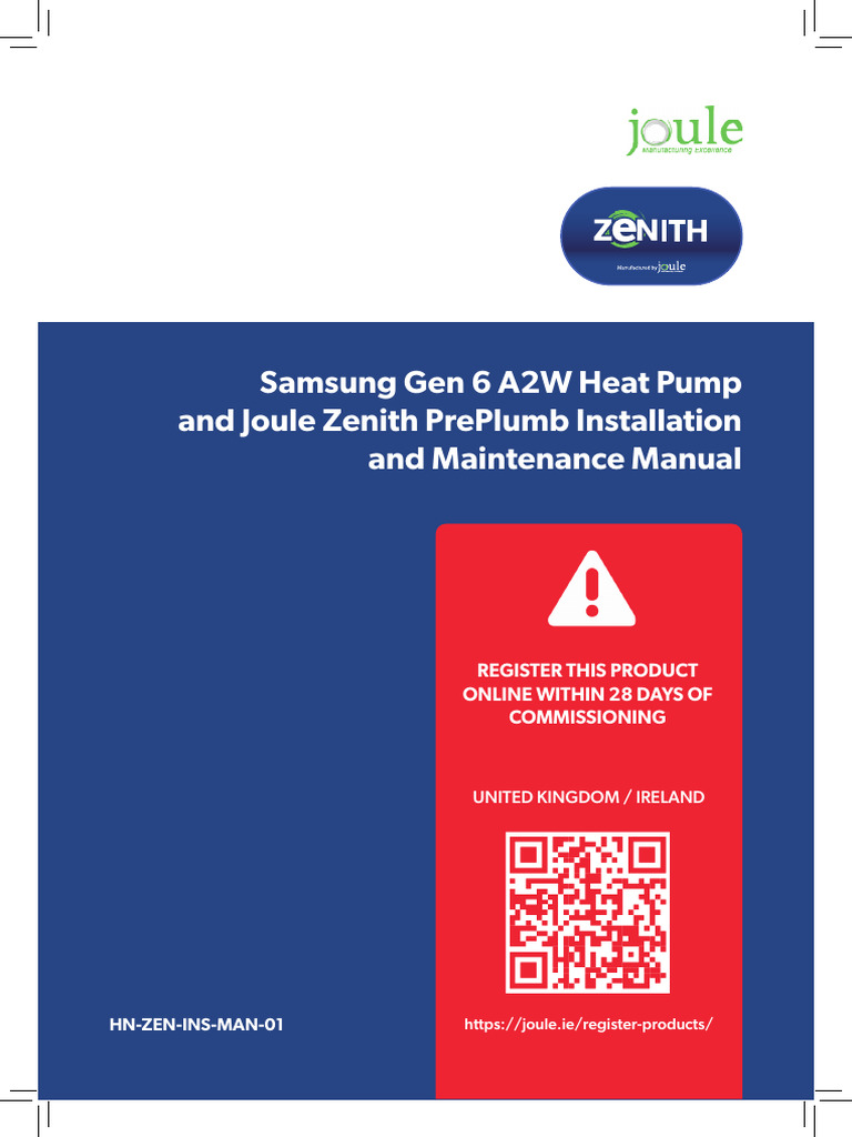 HN-ZEN-InS-MAN-01 Samsung Gen 6 A2W Heat Pump and Joule Zenith PrePlumb ...
