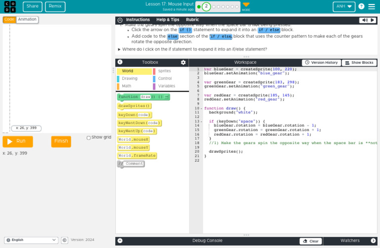 Mouse Input #2 Interactive Animations and Games ('24-'25) | PDF ...