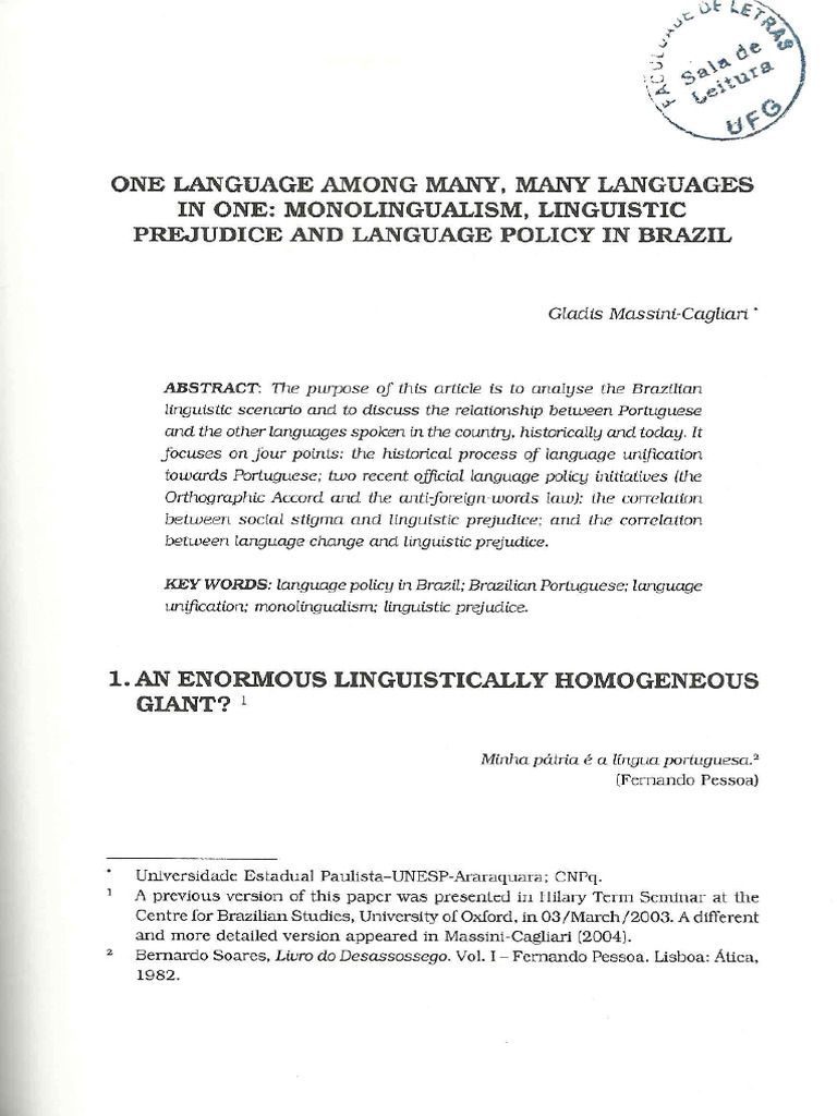 Vista Do One Language Among Many, Many Languages in One ...