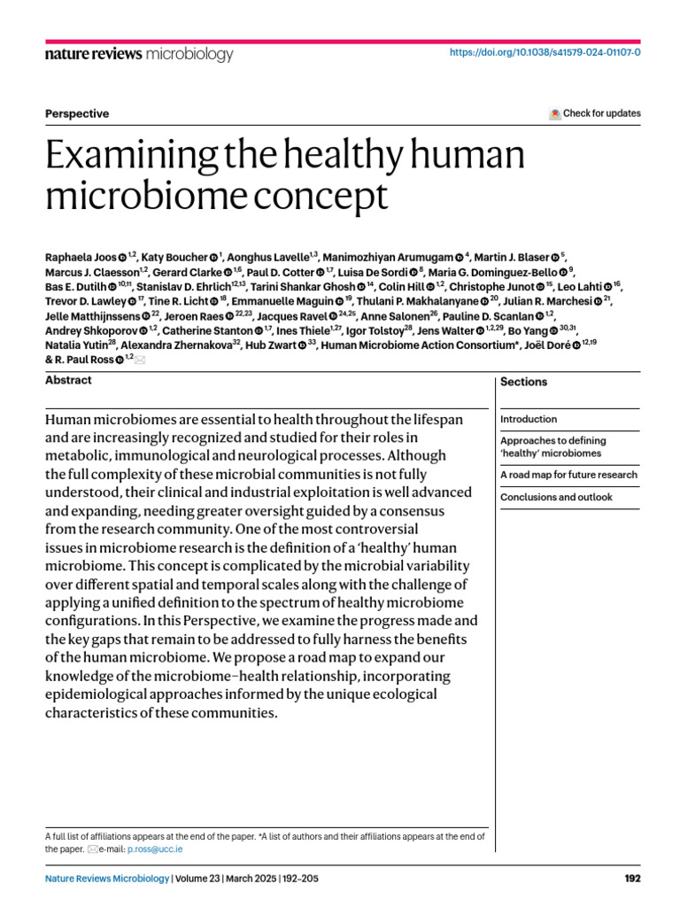 Defining the Healthy Human Microbiome | PDF | Microbiota | Biomarker