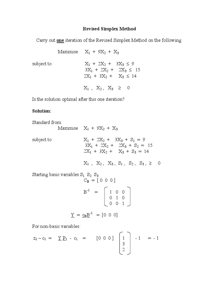Revised Simplex | PDF | Mathematics Of Computing | Mathematical Analysis