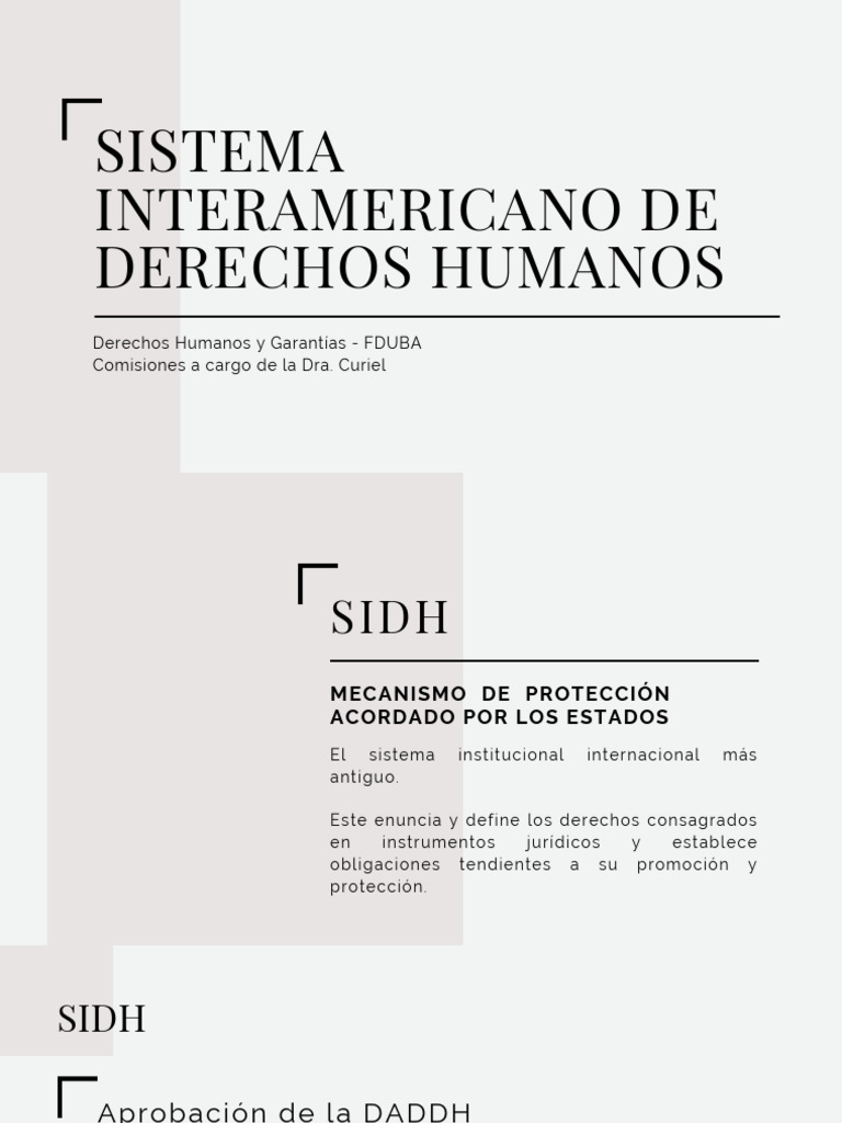Sistema Interamericano de Derechos Humanos | PDF | Convenio europeo de ...