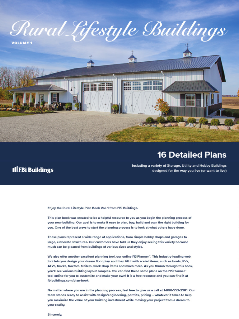 Rural Lifestyle Building Plans Guide | PDF | Garage (Residential) | Door