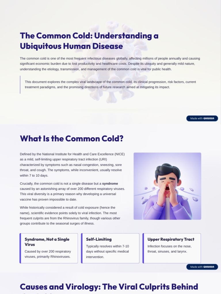Understanding the Common Cold: Causes & Care | PDF | Common Cold | Virus