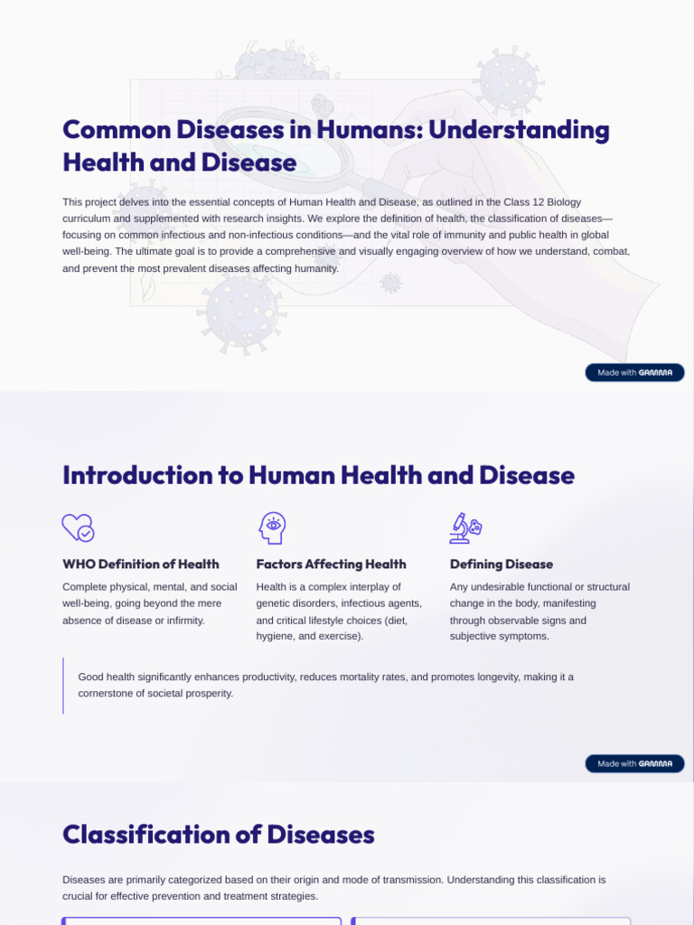 Common Human Diseases Overview | PDF | Infection | Malaria