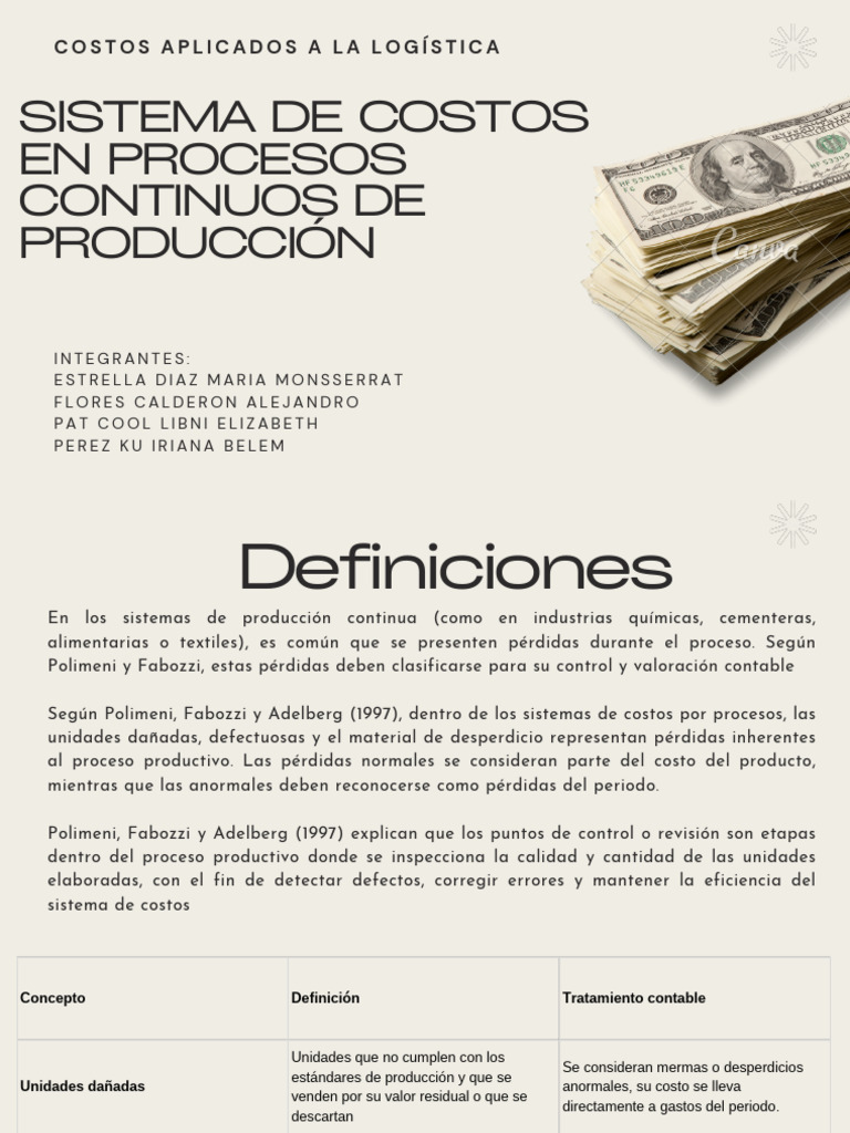 Costos en Producción Continua y Control de Calidad | PDF | Six Sigma