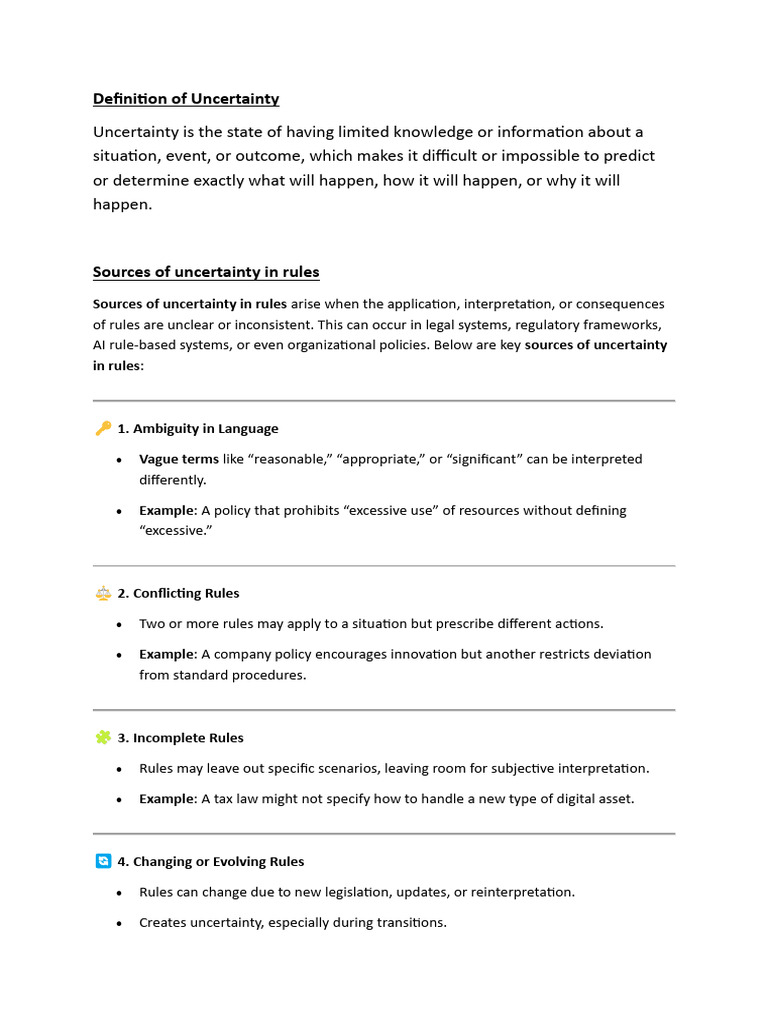 Understanding Uncertainty in Rules | PDF | Uncertainty | Artificial ...