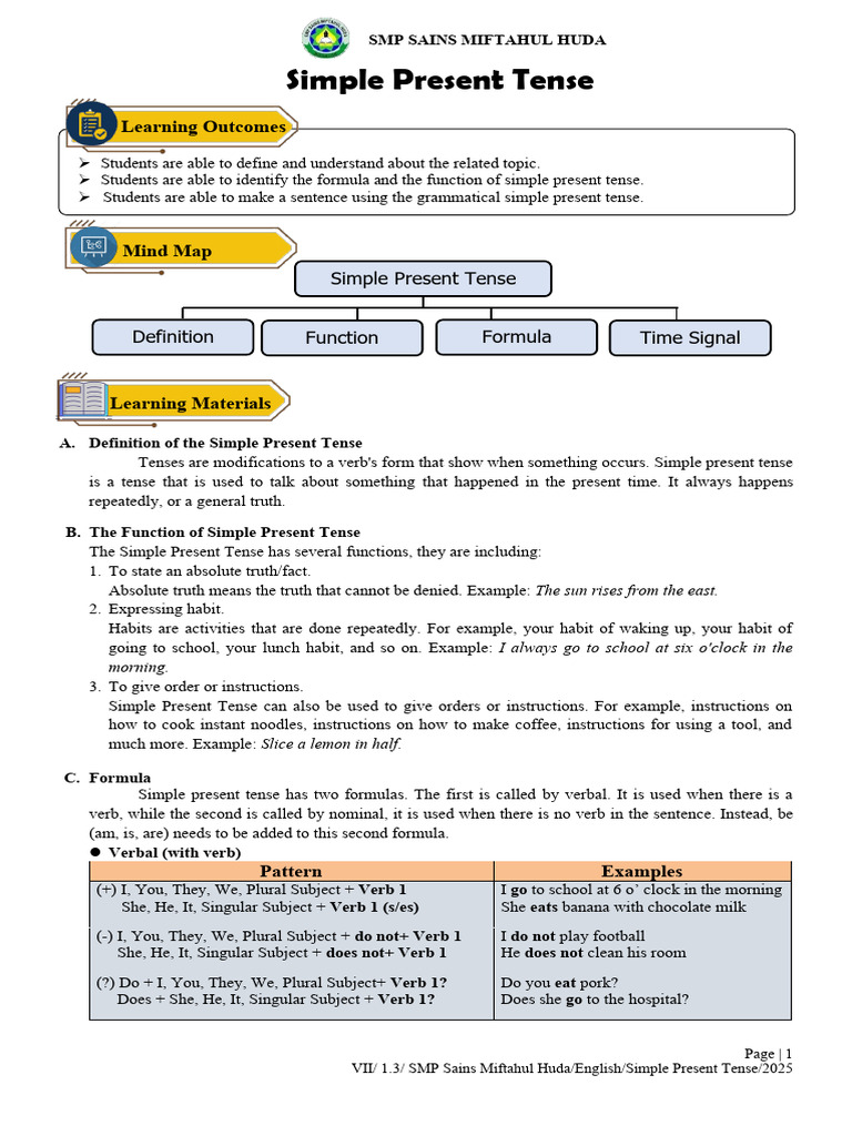 Modul Simple Present | PDF | Verb | Adverb
