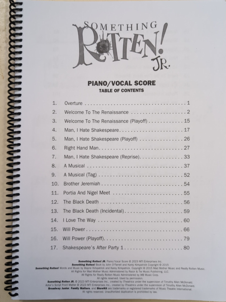 Something Rotten JR Perusal | PDF