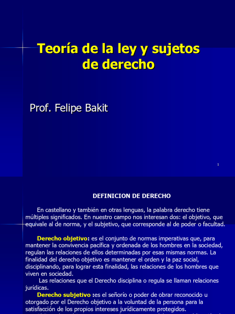 Teoría del Derecho y Sujetos Jurídicos | PDF | Sentencia (ley) | Ley ...