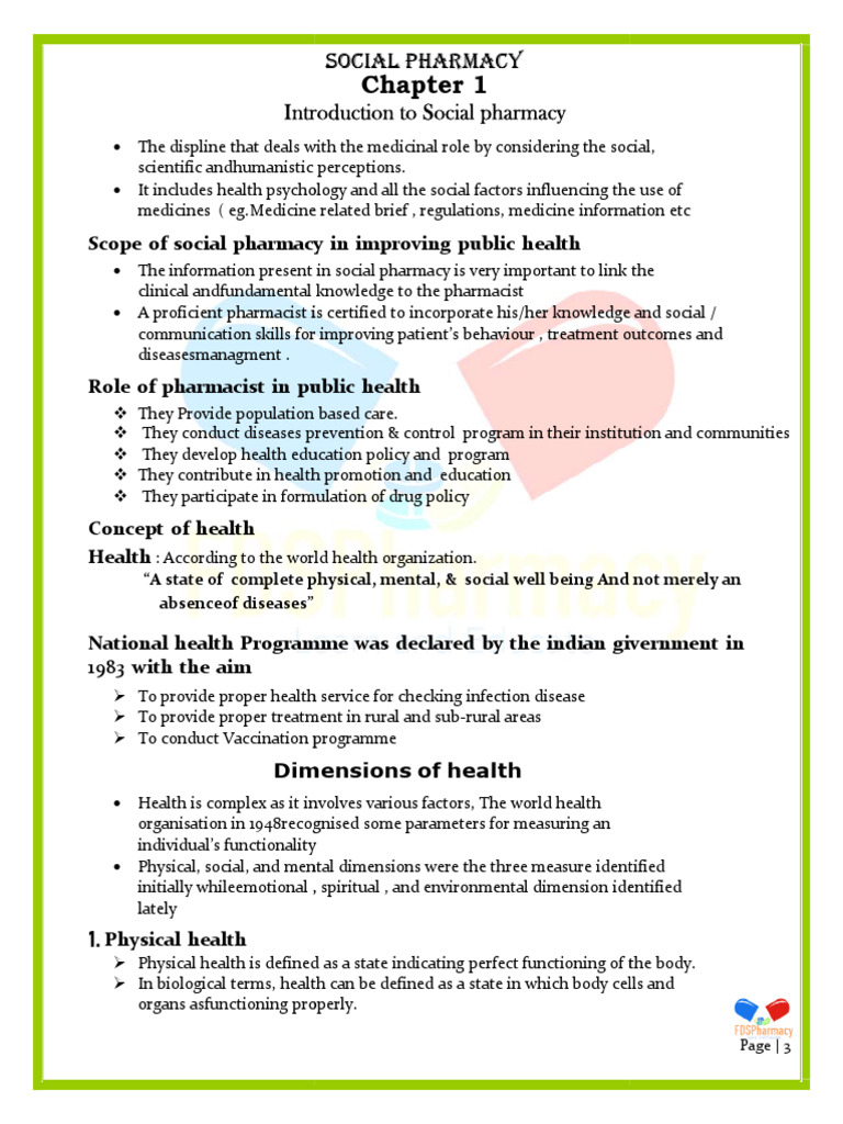 Social Chapter 1 | PDF | Millennium Development Goals | Pharmacy