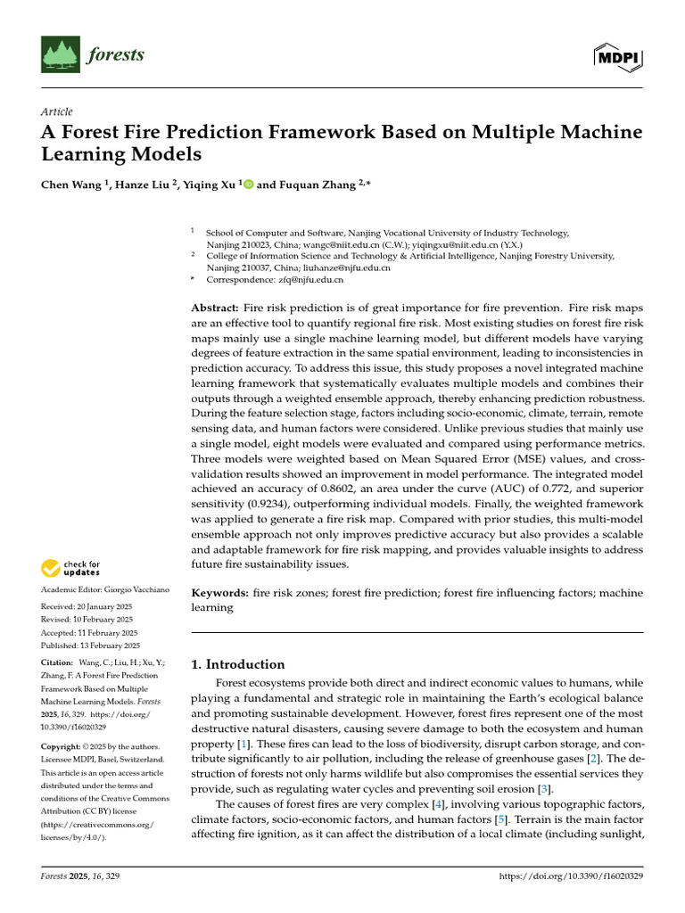 Forest Fire Prediction Using Machine Learning | PDF | Wildfire ...