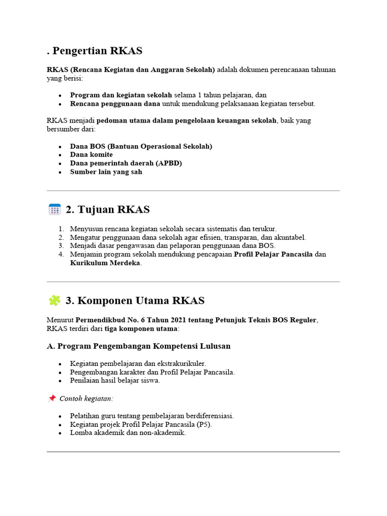 Pengertian dan Tujuan RKAS Sekolah | PDF