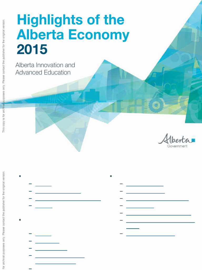 Alberta's Economic Overview and Opportunities | PDF | Provinces And ...