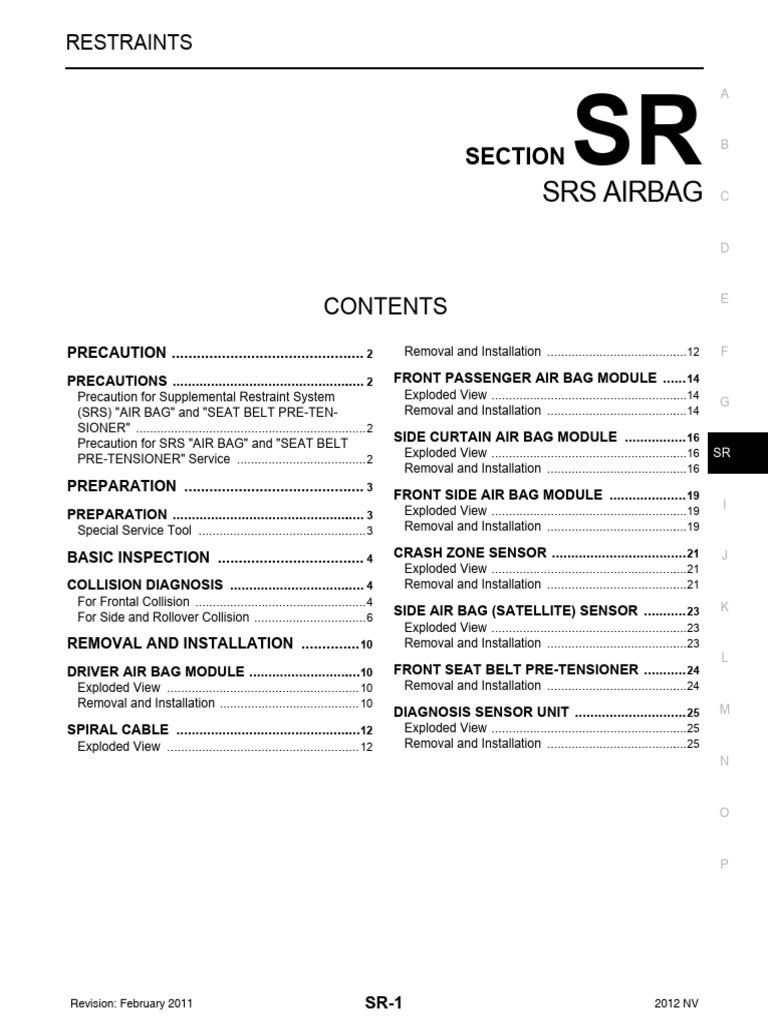 Srs Airbag: Section | PDF | Airbag | Seat Belt
