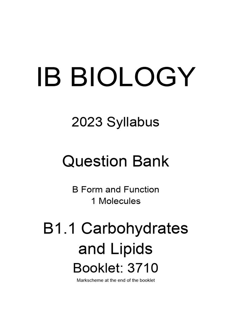 IB Biology 2023 Syllabus: Molecules | PDF | Glucose | Carbohydrates
