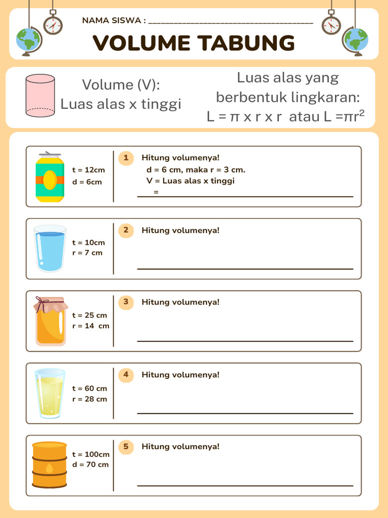 Cara Menghitung Volume Tabung | PDF