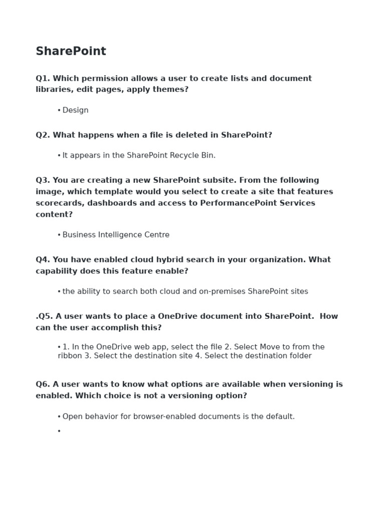 SharePoint Permissions and Features Guide | PDF | Share Point | Software