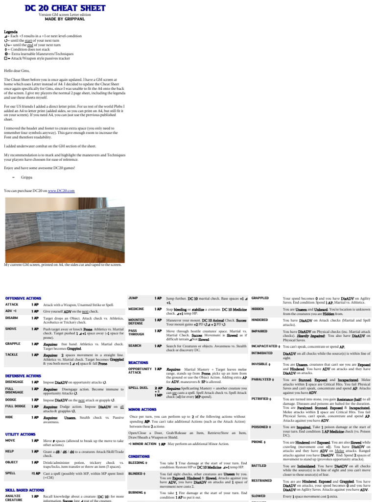 dc20 GM Screen Letter Size | PDF