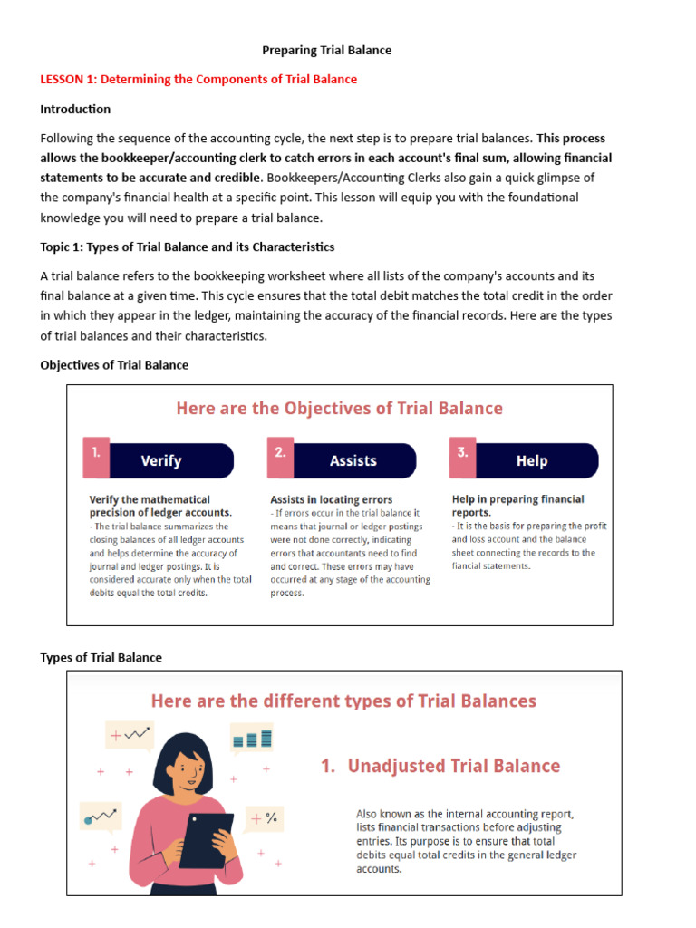 Essentials of Preparing Trial Balance | PDF | Debits And Credits ...