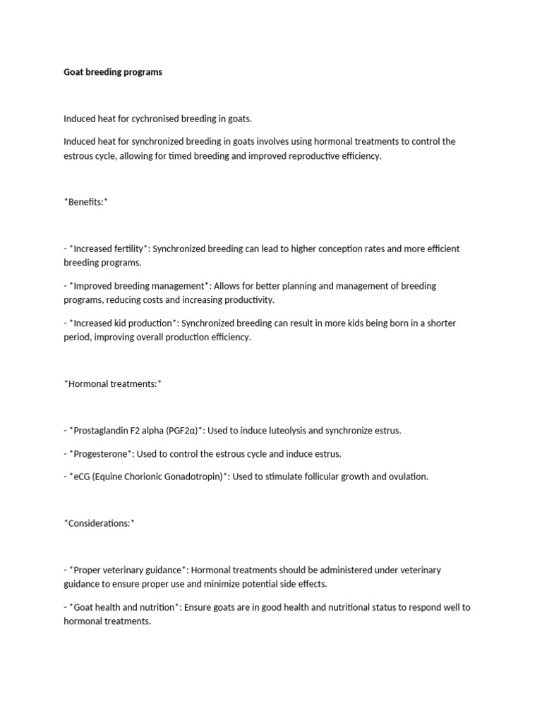 Synchronized Goat Breeding Techniques | PDF | Selective Breeding