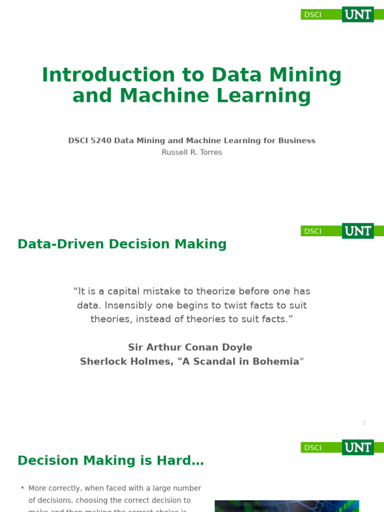 01_IntroductionToDataMining | PDF | Business Intelligence | Data Mining