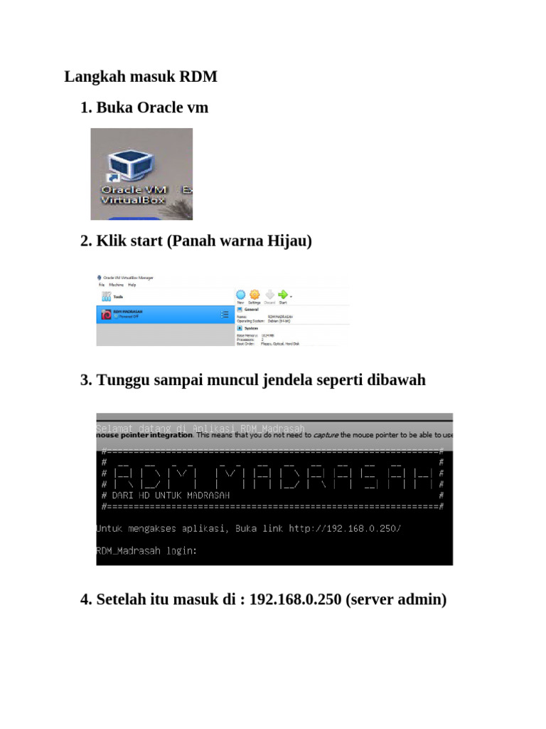 Panduan Masuk dan Mematikan RDM | PDF