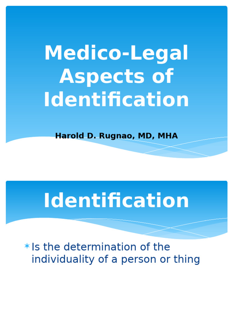 Medico-Legal Identification Methods | PDF | Fingerprint