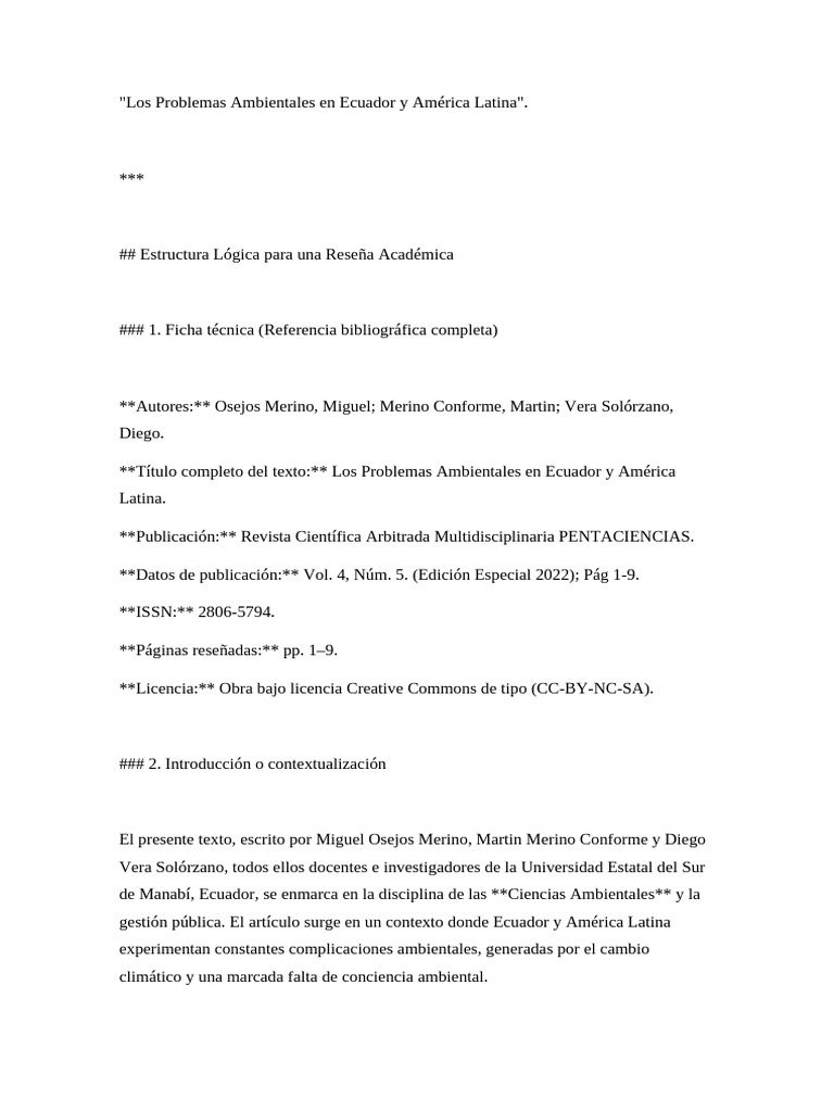 Los Problemas Ambientales en Ecuador y América Latina | PDF ...