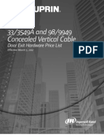 Von Duprin Concealed Vertical Cable System Price Book