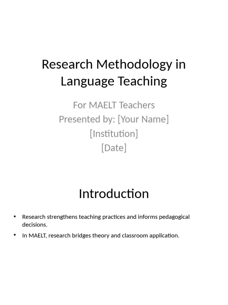 Research Methodology in Language Teaching | PDF | Methodology | Statistics