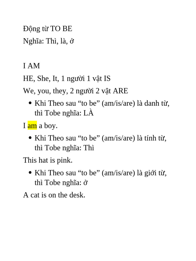 Đ NG T TO BE | PDF