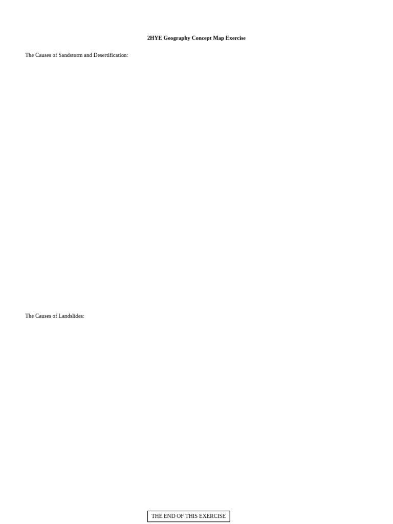 2HYE Geography Concept Map Exercise | PDF