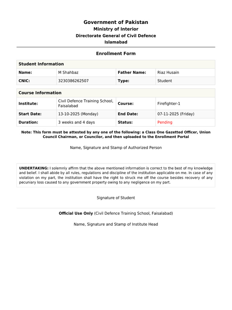 Enrollment Form | PDF