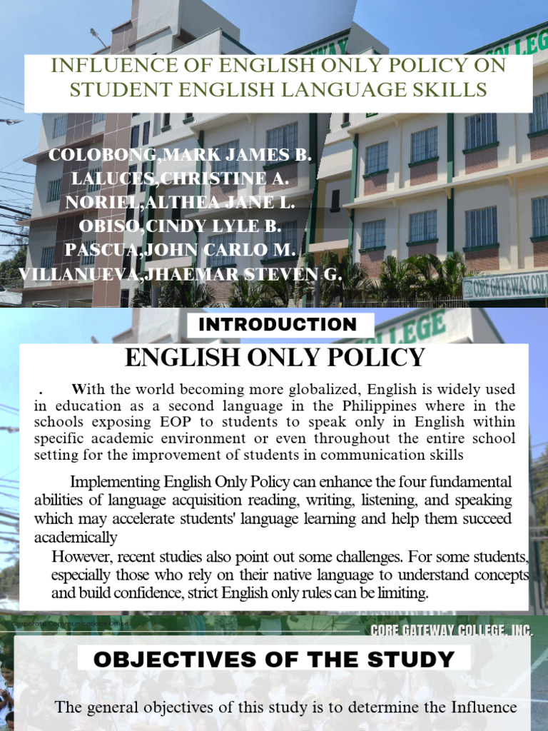 Impact of English Only Policy on Students | PDF | Methodology | Survey ...