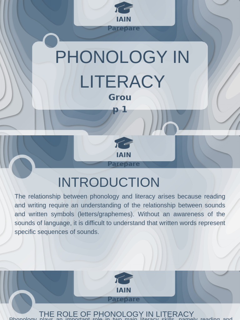Phonology in Literacy-Group 1 | PDF | Cognitive Science | Writing