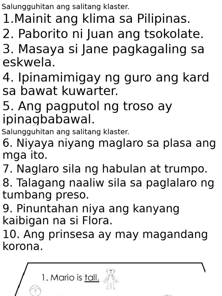 Salungguhitan Ang Salitang Klaster | PDF