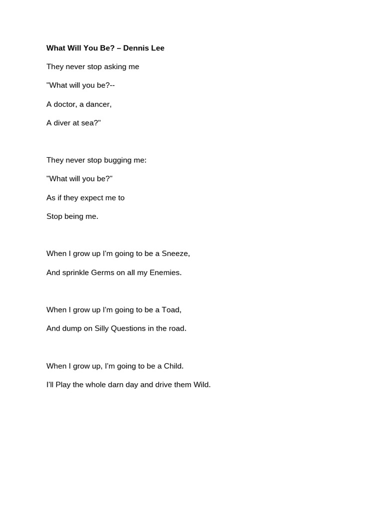 Dennis Lee's Playful Poems Collection | PDF