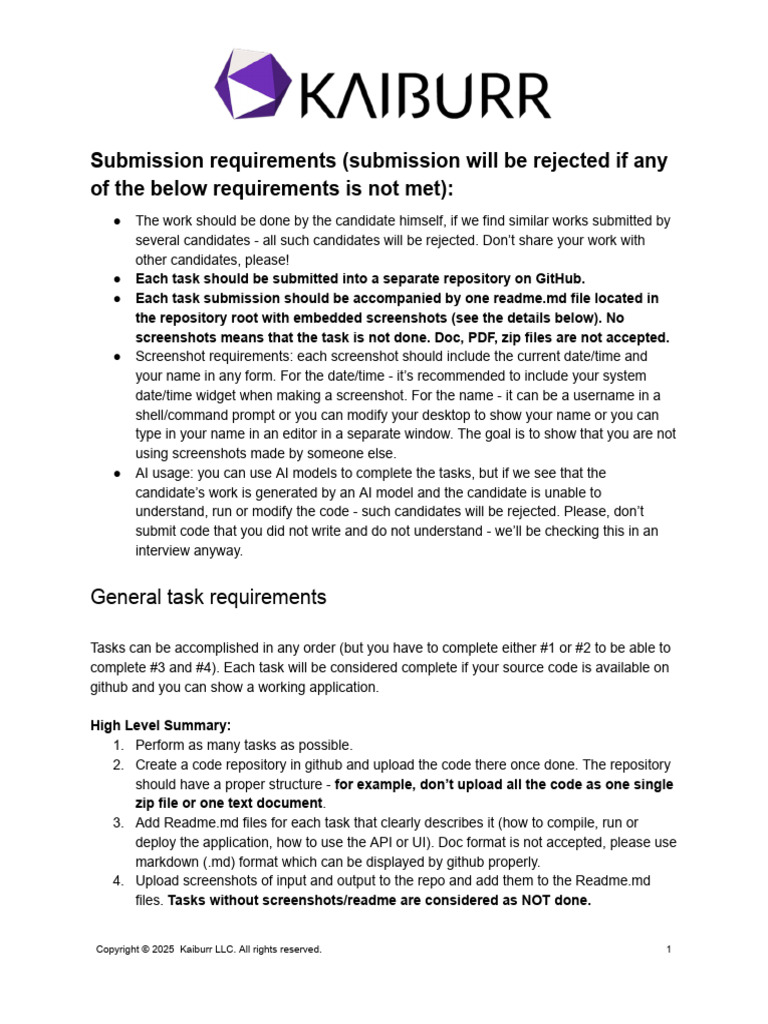 Submission Guidelines for Coding Tasks | PDF | Computing | Software ...