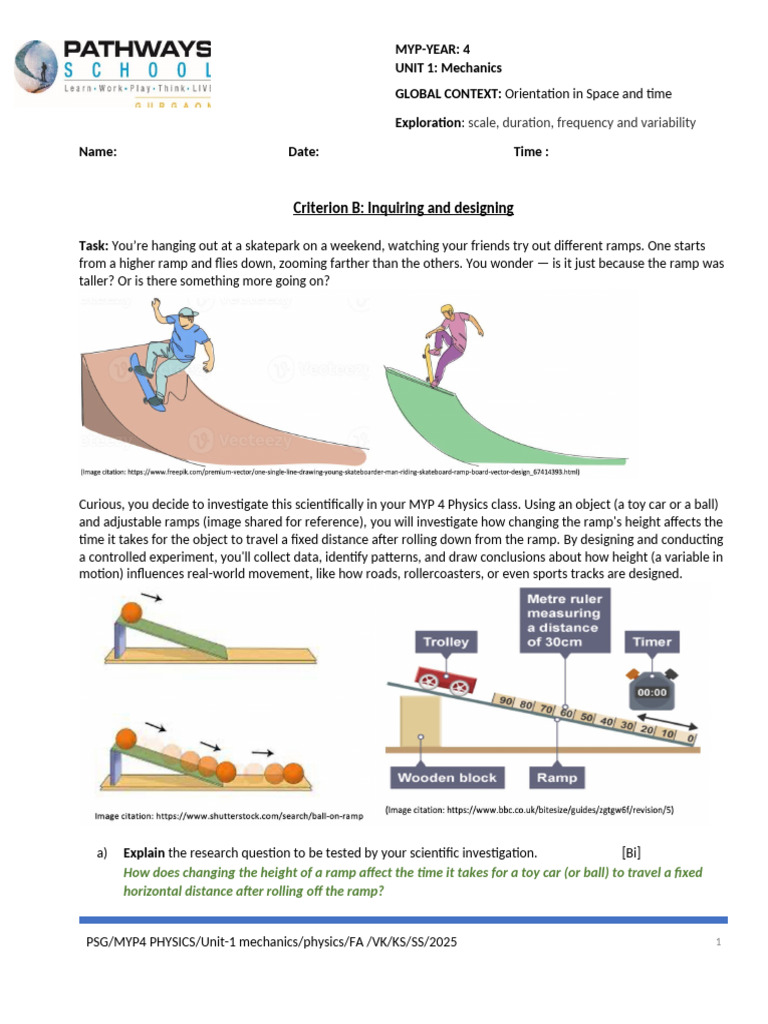 Investigating Ramp Height Effects on Motion | PDF | Hypothesis | Mass