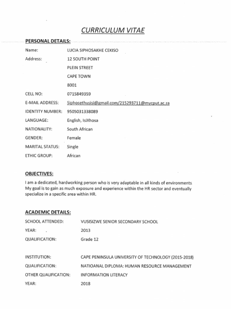 Scanned CV and Documents | PDF
